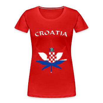 Croatia - Frauen Premium Bio T-Shirt - Rot - Vorne - Mia (176cm)