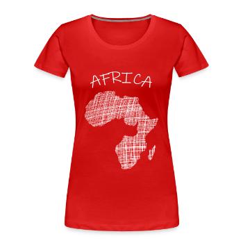 Afrika Africa - Frauen Premium Bio T-Shirt - Rot - Vorne - Mia (176cm)
