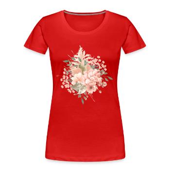 Style bohème floral - T-shirt bio Premium Femme - rouge - Devant - Mia (176cm)