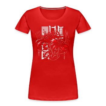 Japanese Spider Lily Kanji - Women's Premium Organic T-Shirt - red - Front - Mia (176cm)