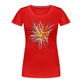Abstrakt - Frauen Premium Bio T-Shirt - Rot - Vorne - Mia (176cm)