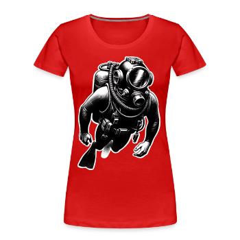 Tauchen Taucher - Frauen Premium Bio T-Shirt - Rot - Vorne - Mia (176cm)