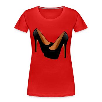 schuhe highheels schoes flipflops boots stiefel37 - Frauen Premium Bio T-Shirt - Rot - Vorne - Mia (176cm)