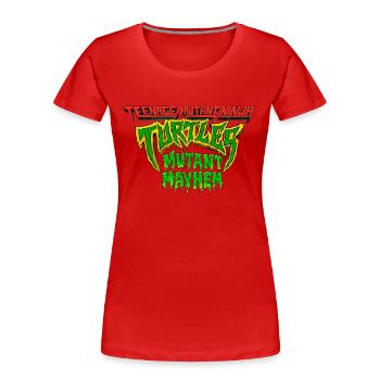TMNT Mutant Mayhem Logo - Frauen Premium Bio T-Shirt - Rot - Vorne - Mia (176cm)
