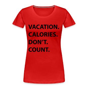 Vacation calories - Women's Premium Organic T-Shirt - red - Front - Mia (176cm)