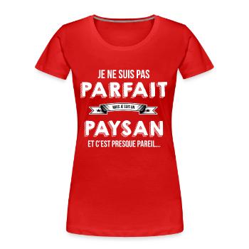 Paysan - T-shirt bio Premium Femme - rouge - Devant - Mia (176cm)