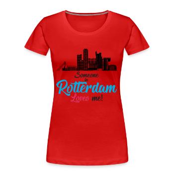 Rotterdam - Pays-Bas - Pays-Bas - Randstad - T-shirt bio Premium Femme - rouge - Devant - Mia (176cm)