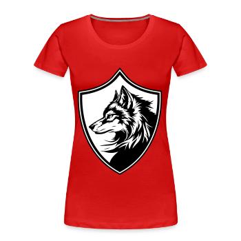 Silhouette des armoiries du loup - T-shirt bio Premium Femme - rouge - Devant - Mia (176cm)