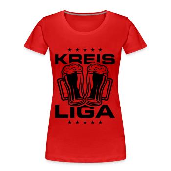 Kreis Liga - Frauen Premium Bio T-Shirt - Rot - Vorne - Mia (176cm)