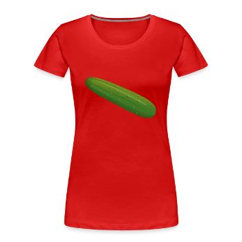 Gurke - Frauen Premium Bio T-Shirt - Rot - Vorne - Mia (176cm)