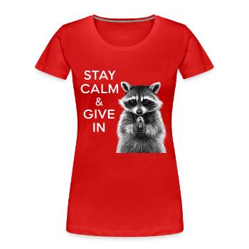 Mème raton laveur - T-shirt bio Premium Femme - rouge - Devant - Mia (176cm)