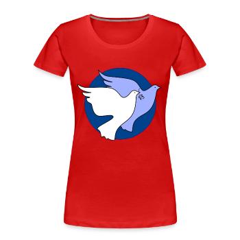 la paix mondiale sur la paix mondiale de la terre sur la terre love57 - T-shirt bio Premium Femme - rouge - Devant - Mia (176cm)