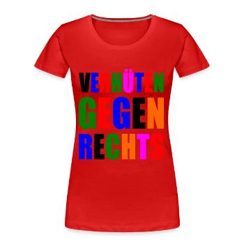 verhüten gegen rechts - Frauen Premium Bio T-Shirt - Rot - Vorne - Mia (176cm)