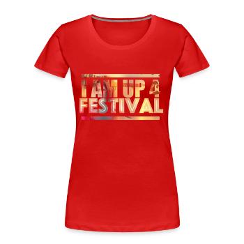 Je suis pour fête - T-shirt bio Premium Femme - rouge - Devant - Mia (176cm)