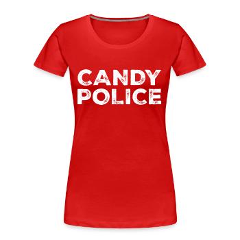 Halloween Costume Funny Candy Police Gift - Women's Premium Organic T-Shirt - red - Front - Mia (176cm)