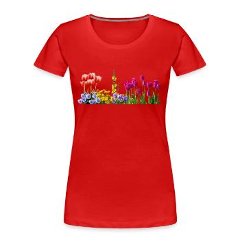 Pansy fleurs Pansy fleurs tulipe tulipes - T-shirt bio Premium Femme - rouge - Devant - Mia (176cm)