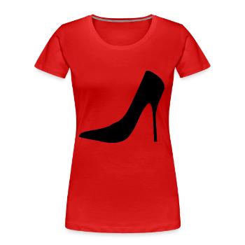 schuhe highheels schoes flipflops boots stiefel82 - Frauen Premium Bio T-Shirt - Rot - Vorne - Mia (176cm)