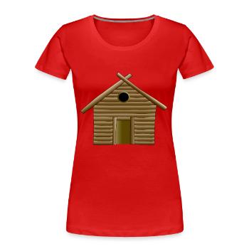 building house homes architektur haus gebaeude295 - Frauen Premium Bio T-Shirt - Rot - Vorne - Mia (176cm)
