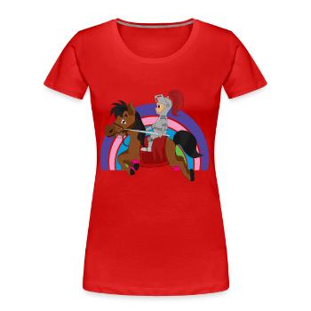 chevalier chevalier - T-shirt bio Premium Femme - rouge - Devant - Mia (176cm)