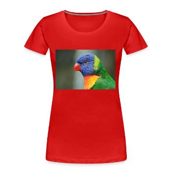 Honigpapagei alias Loris - Frauen Premium Bio T-Shirt - Rot - Vorne - Mia (176cm)