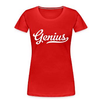 genius - Frauen Premium Bio T-Shirt - Rot - Vorne - Mia (176cm)
