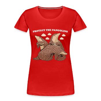 Protéger les pangolins Pangolin - T-shirt bio Premium Femme - rouge - Devant - Mia (176cm)