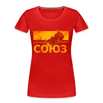 Sojus Raumschiff - Frauen Premium Bio T-Shirt - Rot - Vorne - Mia (176cm)