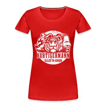 Bärtiger Mann, Bär Tiger Mann, Vater, Papa - Frauen Premium Bio T-Shirt - Rot - Vorne - Mia (176cm)