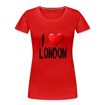 I Love London - Frauen Premium Bio T-Shirt - Rot - Vorne - Mia (176cm)