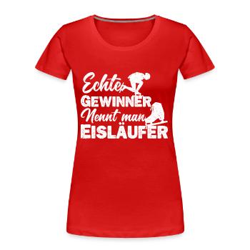Eisläufer Eiskunstläufer Eislaufen Spruch - Frauen Premium Bio T-Shirt - Rot - Vorne - Mia (176cm)