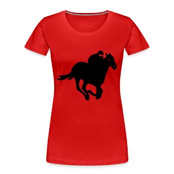 Jockey - Course de chevaux - T-shirt bio Premium Femme - rouge - Devant - Mia (176cm)