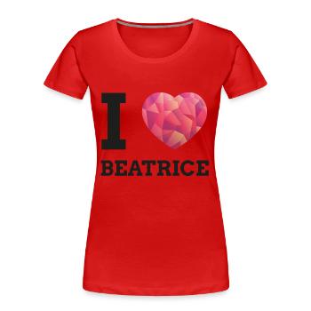 I Love Beatrice - Frauen Premium Bio T-Shirt - Rot - Vorne - Mia (176cm)