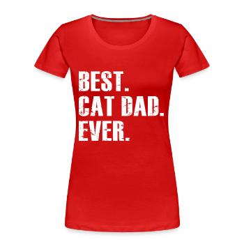 Beste Katze Papa aller Zeiten - tolles Geschenk für Katzenliebhaber - Frauen Premium Bio T-Shirt - Rot - Vorne - Mia (176cm)