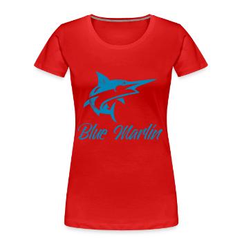 Angler - Angelsport - Blue Marlin - Geschenk - Frauen Premium Bio T-Shirt - Rot - Vorne - Mia (176cm)