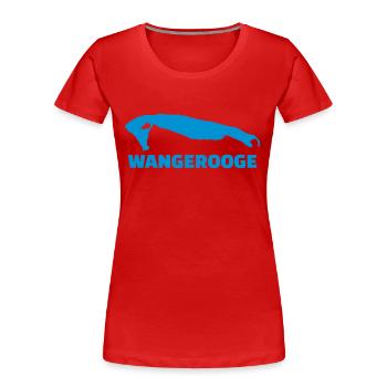 Wangerooge - Frauen Premium Bio T-Shirt - Rot - Vorne - Mia (176cm)