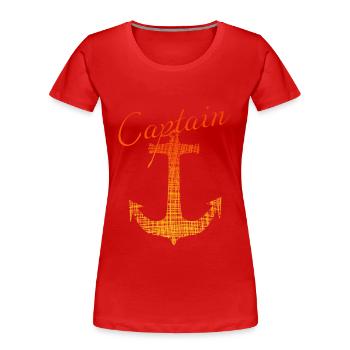 Captain Kapitän - Frauen Premium Bio T-Shirt - Rot - Vorne - Mia (176cm)