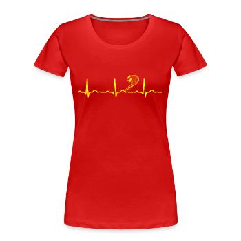 GIFT - ECG HEARTLINK COBRA SNAKE yellow - Women's Premium Organic T-Shirt - red - Front - Mia (176cm)