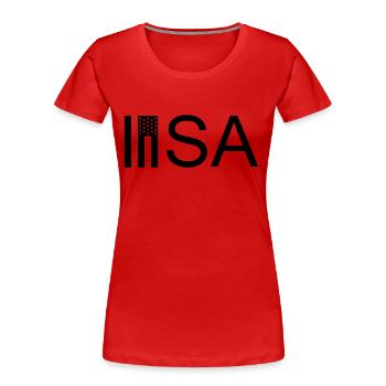 USA - Frauen Premium Bio T-Shirt - Rot - Vorne - Mia (176cm)