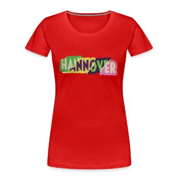 Hanovre Allemagne City Font Punk Rétro - T-shirt bio Premium Femme - rouge - Devant - Mia (176cm)