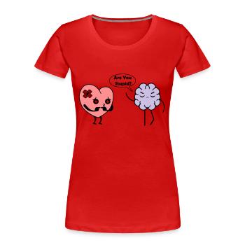 Apprendre le coeur - T-shirt bio Premium Femme - rouge - Devant - Mia (176cm)