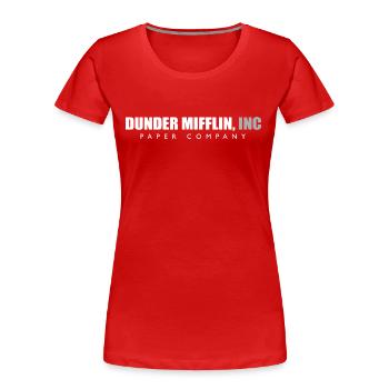 Le graphique Office Dunder Mifflin - T-shirt bio Premium Femme - rouge - Devant - Mia (176cm)