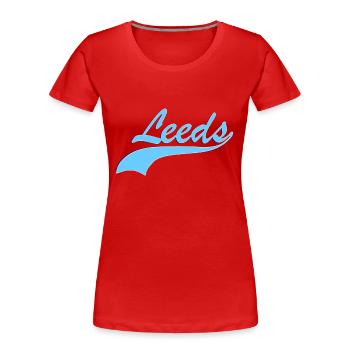 Leeds - T-shirt bio Premium Femme - rouge - Devant - Mia (176cm)