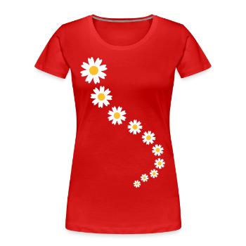 Fleur - T-shirt bio Premium Femme - rouge - Devant - Mia (176cm)