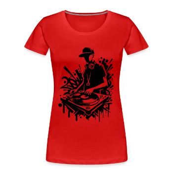 HiP HoP DJ avec Graffiti - T-shirt bio Premium Femme - rouge - Devant - Mia (176cm)