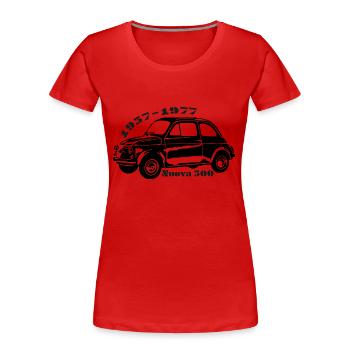 500 Nuova schwarz - Frauen Premium Bio T-Shirt - Rot - Vorne - Mia (176cm)