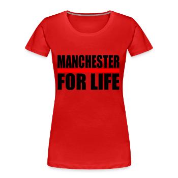 Manchester - T-shirt bio Premium Femme - rouge - Devant - Mia (176cm)