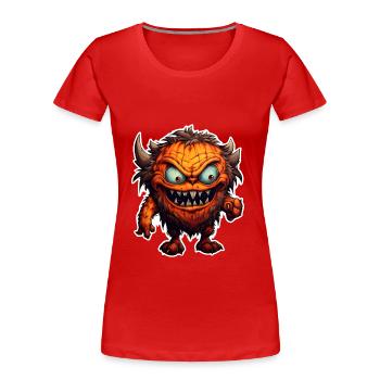 Monstre d’Halloween 2 - T-shirt bio Premium Femme - rouge - Devant - Mia (176cm)