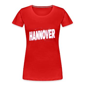 Hanovre Allemagne City Font Accueil Amour - T-shirt bio Premium Femme - rouge - Devant - Mia (176cm)