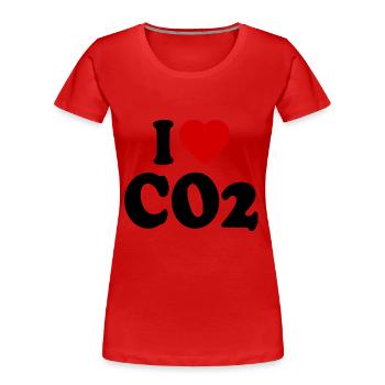 I love co2 - Women's Premium Organic T-Shirt - red - Front - Mia (176cm)