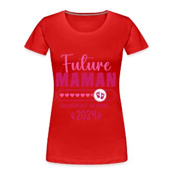Werdende Mutter 2024 Fortlaufend Schwangere Mutter - Frauen Premium Bio T-Shirt - Rot - Vorne - Mia (176cm)